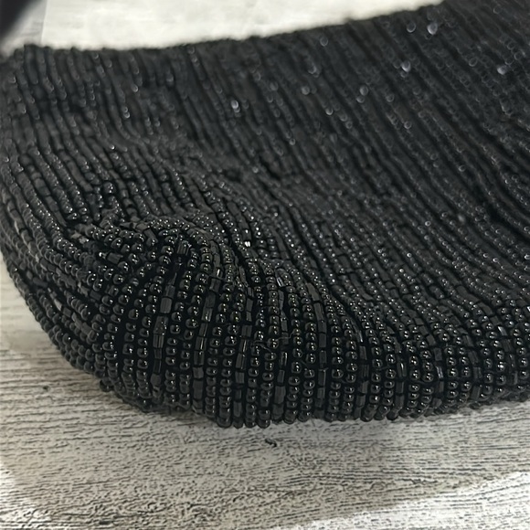 La Regale black sparkling party evening Beaded Mini Purse - Picture 2 of 5